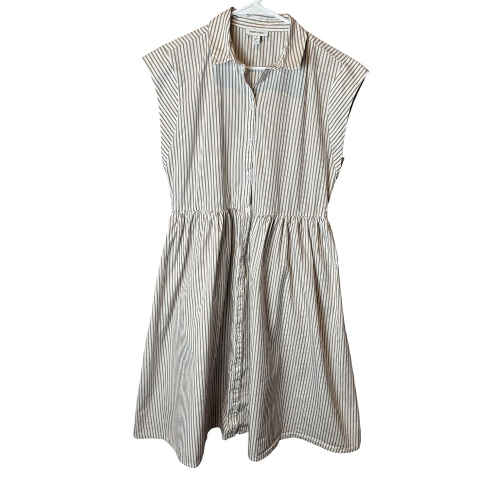 sachin and babi light blue dress Melloday Nordstrom Flower Print High Neck Elastic Waist Dress Size XL